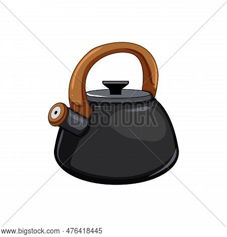 Drink Kettle Kitchen Cartoon. Pot Hot, Equipment Beverage Drink Kettle Kitchen Sign. Isolated Symbol