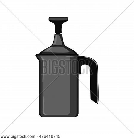 Coffee Milk Frother Cartoon. Bubbles Whisk, Equipment Foam Coffee Milk Frother Sign. Isolated Symbol
