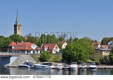 Mikolajki, Poland, May 14: View To City From The Lake On May 14, 2023 At Mikolajki, Poland. Mikolajk