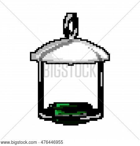 Natural Feeder Bird Game Pixel Art Retro Vector. Bit Natural Feeder Bird. Old Vintage Illustration