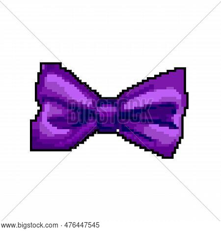 Elegant Bow Tie Game Pixel Art Retro Vector. Bit Elegant Bow Tie. Old Vintage Illustration