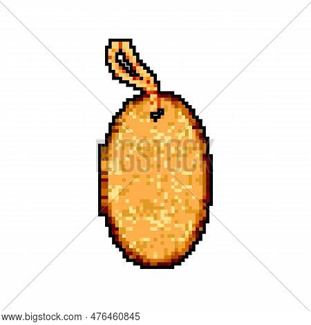 String Paper Tag Game Pixel Art Retro Vector. Bit String Paper Tag. Old Vintage Illustration