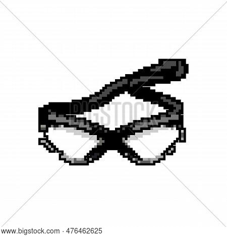 Construction Safety Glasses Game Pixel Art Retro Vector. Bit Construction Safety Glasses. Old Vintag