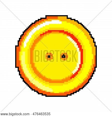 Fashion Sewing Button Game Pixel Art Retro Vector. Bit Fashion Sewing Button. Old Vintage Illustrati