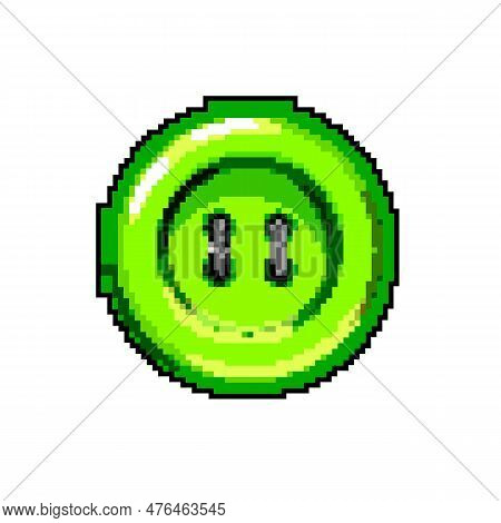 Dress Sewing Button Game Pixel Art Retro Vector. Bit Dress Sewing Button. Old Vintage Illustration