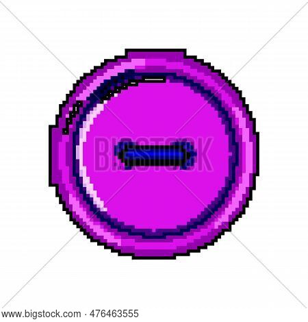 Round Sewing Button Game Pixel Art Retro Vector. Bit Round Sewing Button. Old Vintage Illustration