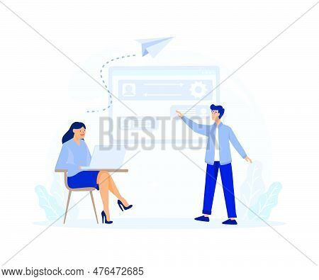 User Support Abstract Concept Vector Illustration Set. Customer Self-service Flat Vector Modern Illu