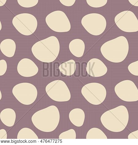 Abstract Seamless Pattern With Brown Spots. Vector Doodle Illustration On White Background. Spots Fo