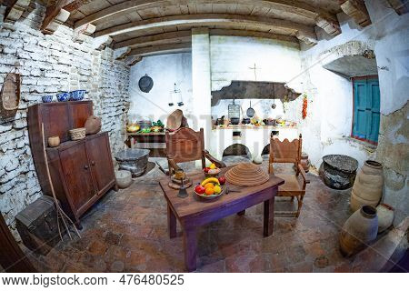 Santa Barbara, Usa - June 23, 2012: Inside The Old Mission Of The Spanish Missionary Junipero Serra.