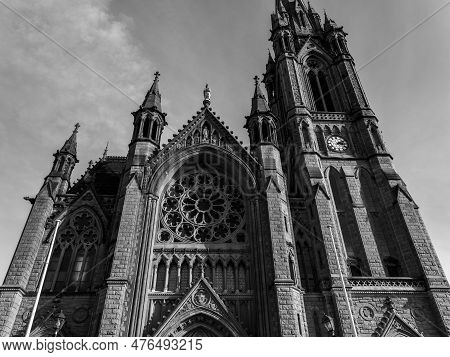 Roman Catholic Cathedral In Ireland, Gothic Style. The Cathedral Church Of St Colman Known As Cobh C