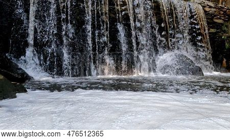 Waterfall Of Lourido River In The Park Of The Estanislau Fountain In Maceda - Ovar, Portugal.