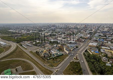 Barnaul City View From Above. The Capital Of The Altai Territory.