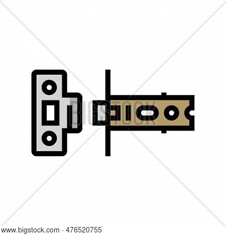 Latch Door Hardware Furniture Fitting Color Icon Vector. Latch Door Hardware Furniture Fitting Sign.