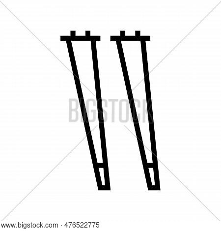 Table Leg Hardware Furniture Fitting Line Icon Vector. Table Leg Hardware Furniture Fitting Sign. Is