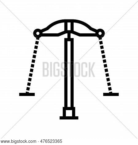 Giant Stride Park Outdoor Kid Play Line Icon Vector. Giant Stride Park Outdoor Kid Play Sign. Isolat