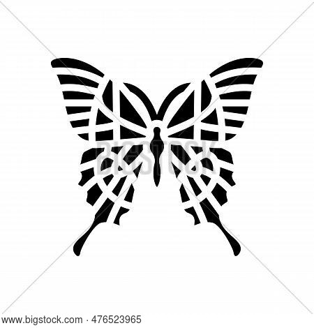 Malabar Banded Peacock Insect Glyph Icon Vector. Malabar Banded Peacock Insect Sign. Isolated Symbol