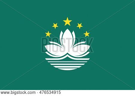 Illustration Flag Of Macau. Macau Flag Of Background. Flag Symbol Of Macanese.