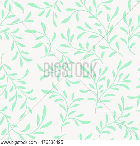 Abstract Floral Pattern. Branch With Leaves Ornamental Texture. Flourish Nature Summer Garden  Textu