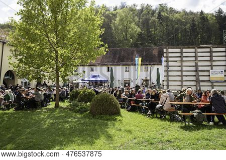 Berching, Germany, 30-04-2023:the Famous Labor Day In Germany With Party Beer And Musicx