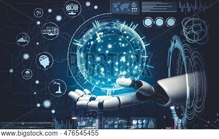 3d Rendering Artificial Intelligence Ai Research Of Droid Robot And Cyborg Development For Future Of