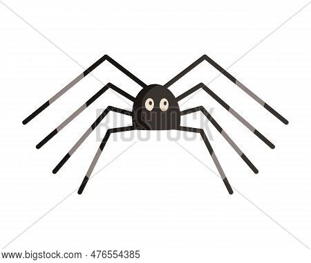 Vector Illustration Of Funny Spider With Eyes And Eight Legs