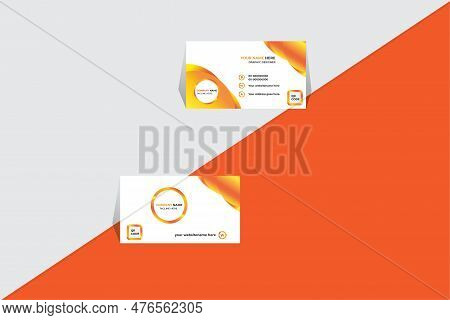 Creative Business Card Template Professional Card Design With Clean Gradient Color Geometric Shape.