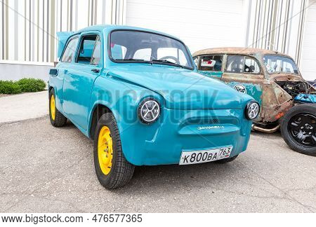 Samara; Russia - May 14; 2023: Retro Classic Car Zaz-965 Zaporozhets At The City Street During Oldti