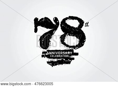 78 Years Anniversary Celebration Logotype Black Vector, 78th Birthday Logo, 78 Number Design, Annive