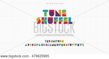 Tune Shuffel Futuristic Minimalist Display Font Design, Alphabet, Typeface, Letters And Numbers, Typ