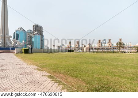 Sharjah, United Arab Emirates, March 17, 2023 : The Al Ittihad Park And Sharjah Central Souq In Shar