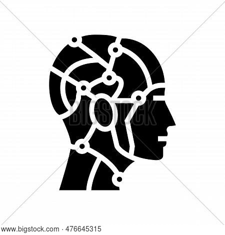 Human Like Ai Future Technology Glyph Icon Vector. Human Like Ai Future Technology Sign. Isolated Sy