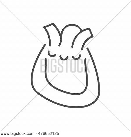 Pericardial Disease Line Outline Icon Isolated On White