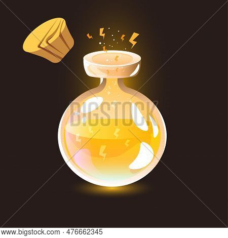 Lmagical Energy Potion With Lightning Gold Corked
