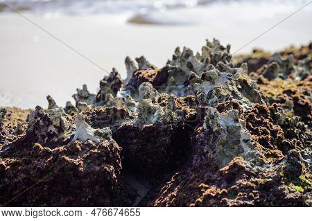View On Playa De Palombina Las Camaras In Celorio, Green Coast Of Asturias, North Spain With Sandy B