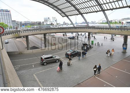 Amsterdam,the Netherlands.05-20-2023.taxi Rank At Central Station In Amsterdam