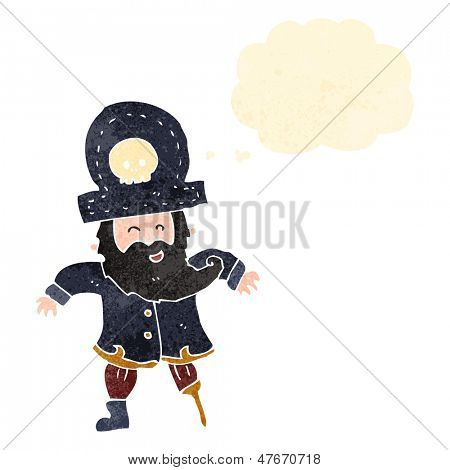 pirata desenho animado retrô com perna de pau