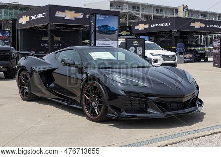 Indianapolis - Circa May 2023: Chevrolet Corvette Z06 Display At Ims. Chevy Offers The Corvette In 1
