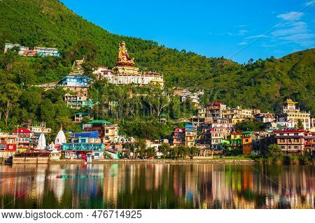 Rewalsar Or Tso Pema Is A Small Town, Lake And Buddhist Pilgrimage Place Near Mandi, Himachal Prades