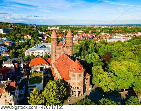 Pauluskirche Or St. Paul Church Aerial Panoramic View In Ulm City, Germany
