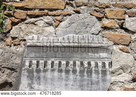 Taormina, Sicily, Italy - April 28, 2023: Ancient Theatre Of Taormina (teatro Antico Di Taormina), R