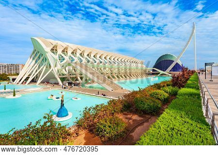 Valencia, Spain - October 16, 2021: The Museu De Les Ciencies Principe Felipe Or Science Museum Prin