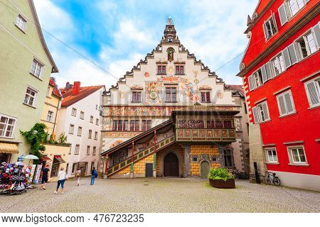 Lindau, Germany - July 04, 2021: Altes Rathaus Or Old Town Hall Building In Lindau City Centre. Lind