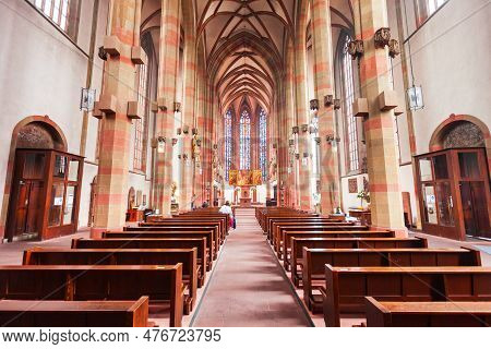 Wurzburg, Germany - July 11, 2021: Marienkapelle Or St. Mary Church. Marienkapelle Is Located In Wur