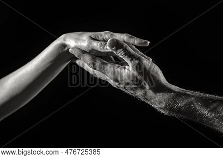 Reaching Touching Hands. Reach Hand. Sensual Touch Fingers. Two Hands Trying To Touch. Hands Of Man 