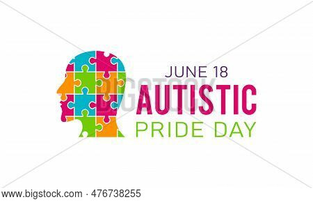 Vector Illustration Of Autistic Pride Day On 18th June. Autistic Pride Day Design Element Isolated O
