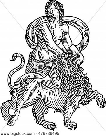 The Ancient Hero Samson Defeats An Attacking Lion