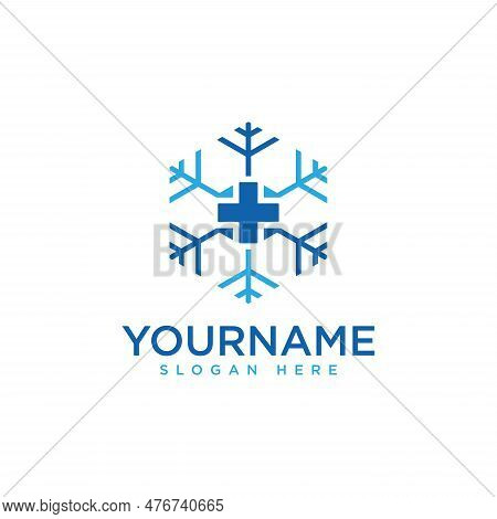 Snowflake Sign For Cryo Therapy Logo Designs. Vector Illustration