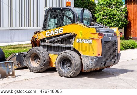 Samara, Russia - May 20, 2023: Skid Steer Loader Case Sv185 At The City Street
