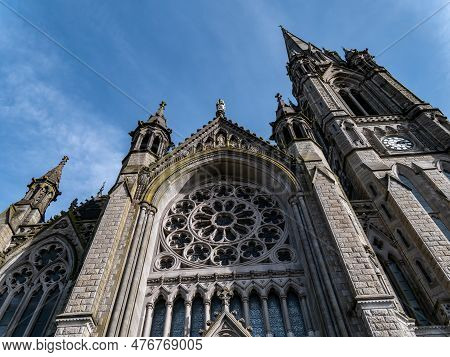 Roman Catholic Cathedral In Ireland, Gothic Style. The Cathedral Church Of St Colman Known As Cobh C