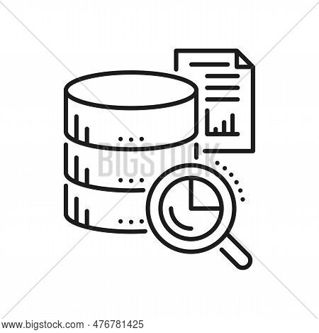 Database, Network Server, Cloud Storage Line Icon. Backup Server Center, Hosting Platform Or Sql Dat